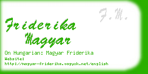 friderika magyar business card